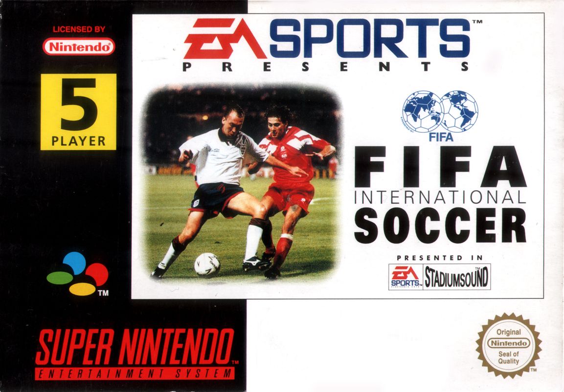 FIFA International Soccer box art for Super Nintendo